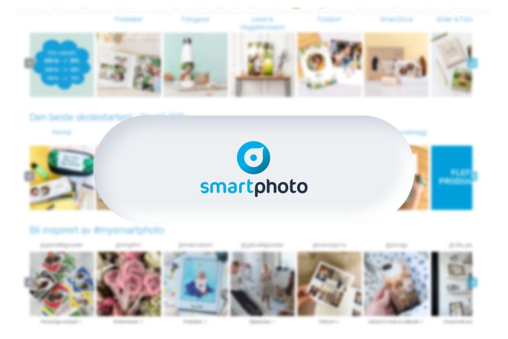 Bilde av butikken Smartphoto med knapp med lenke