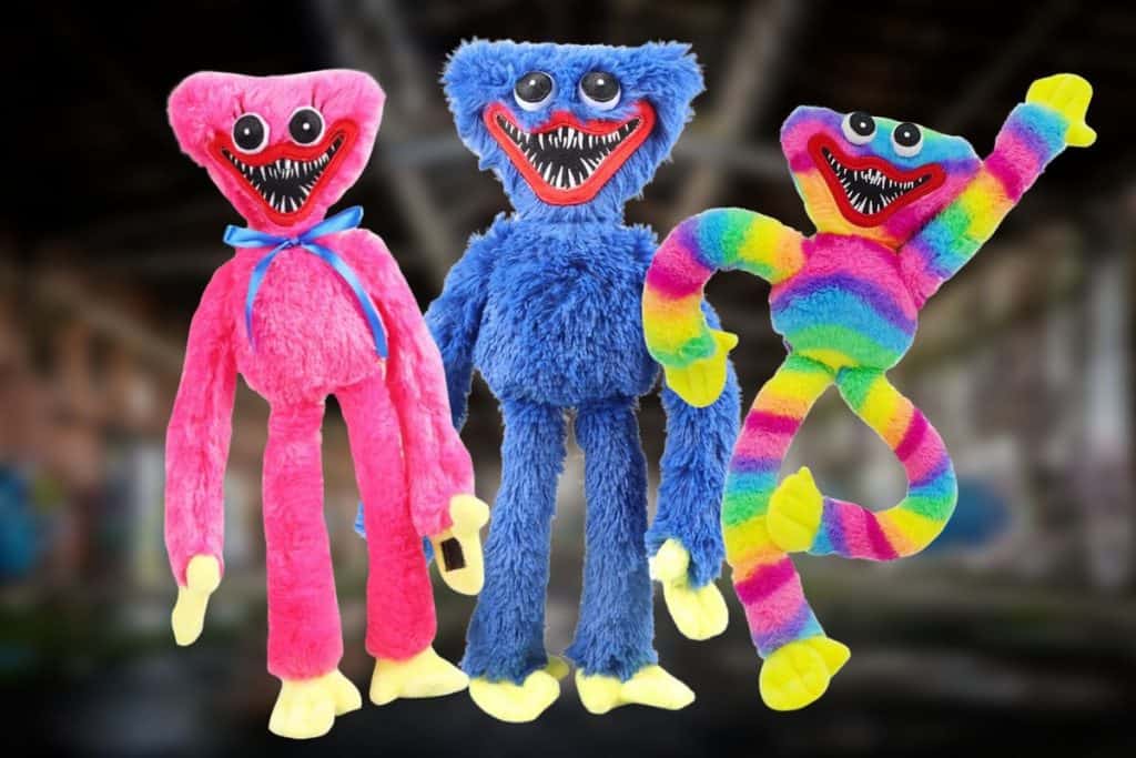 Huggy Wuggy kosedyr tre stykker i forskjellige farger