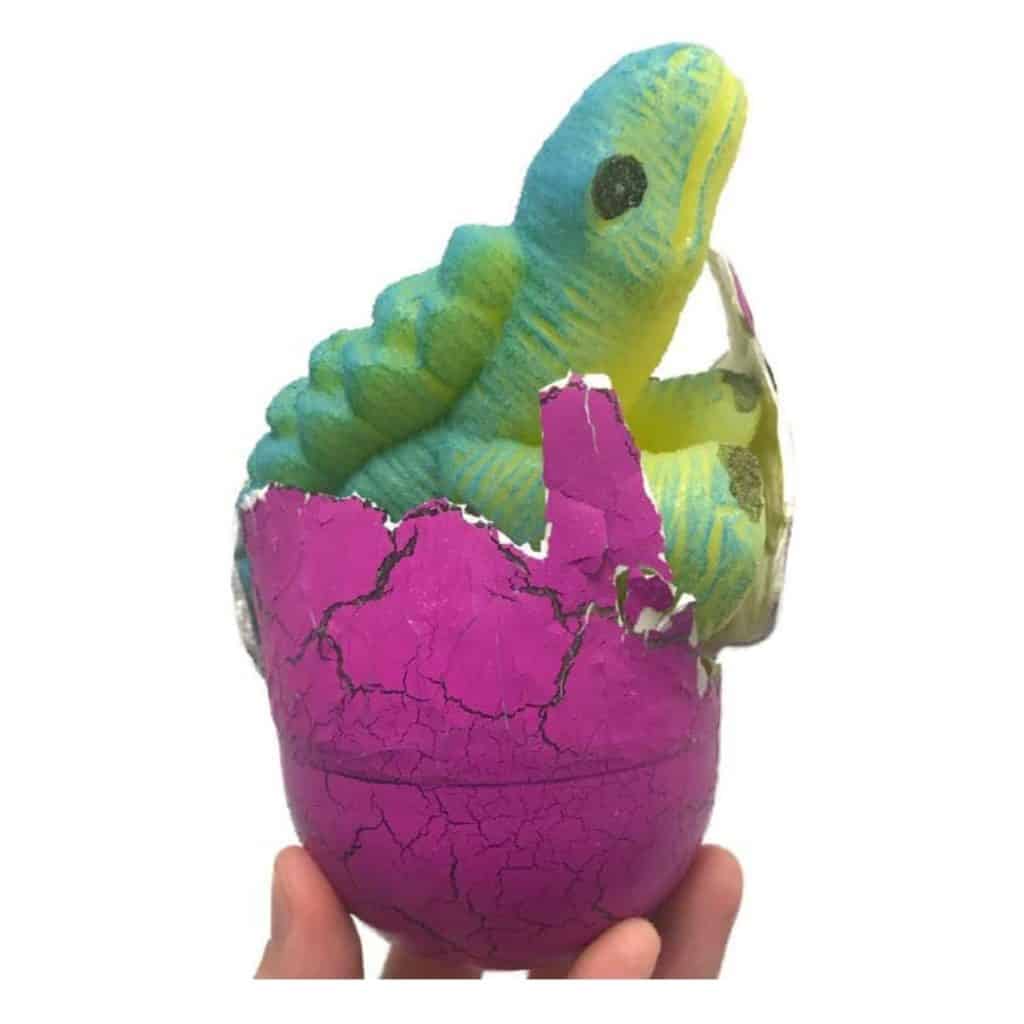 Klekk ut din egen dinosaur grønn dinosaurleke dukker opp fra lilla egg